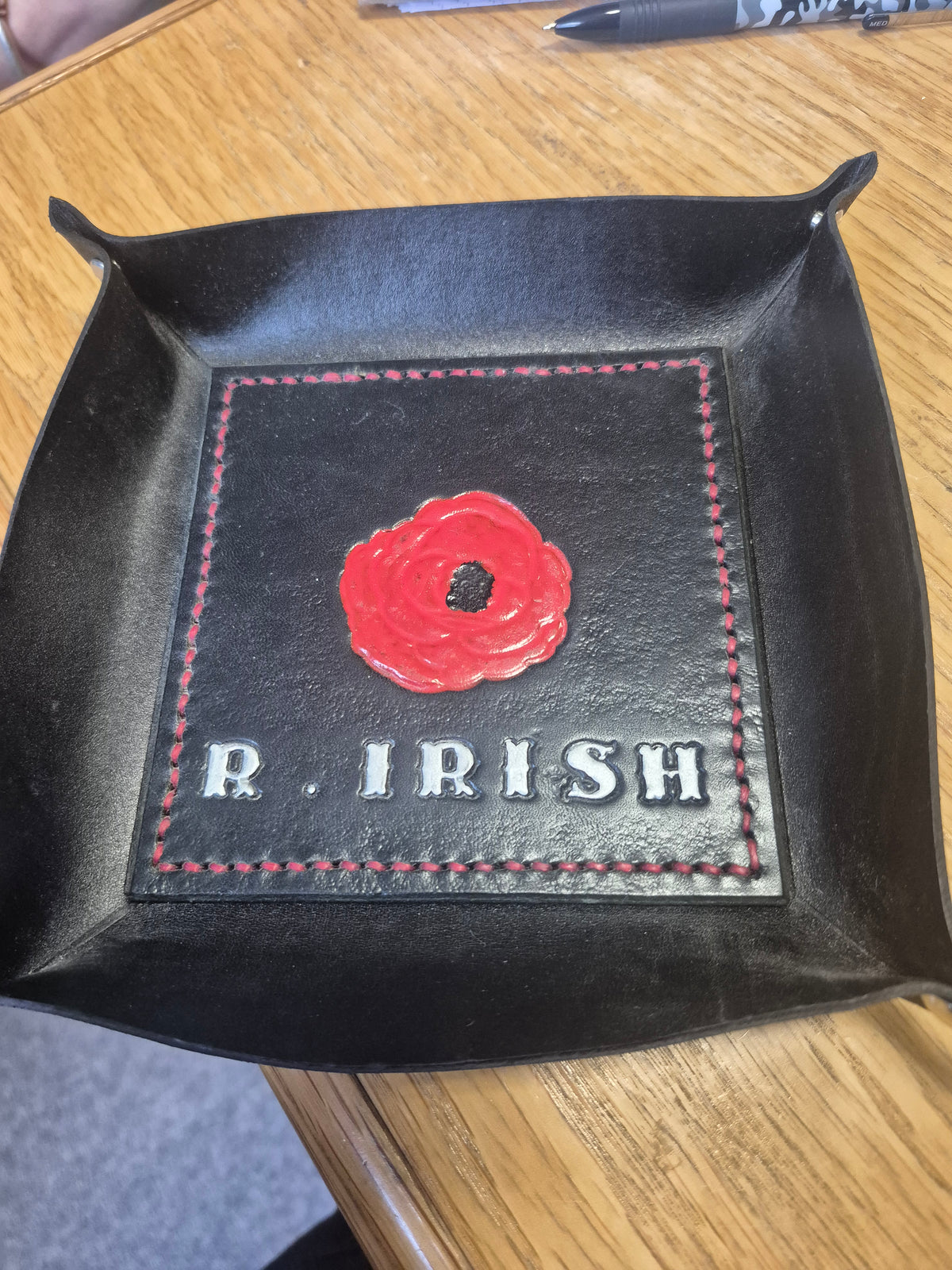 Leather Poppy Tidy Tray