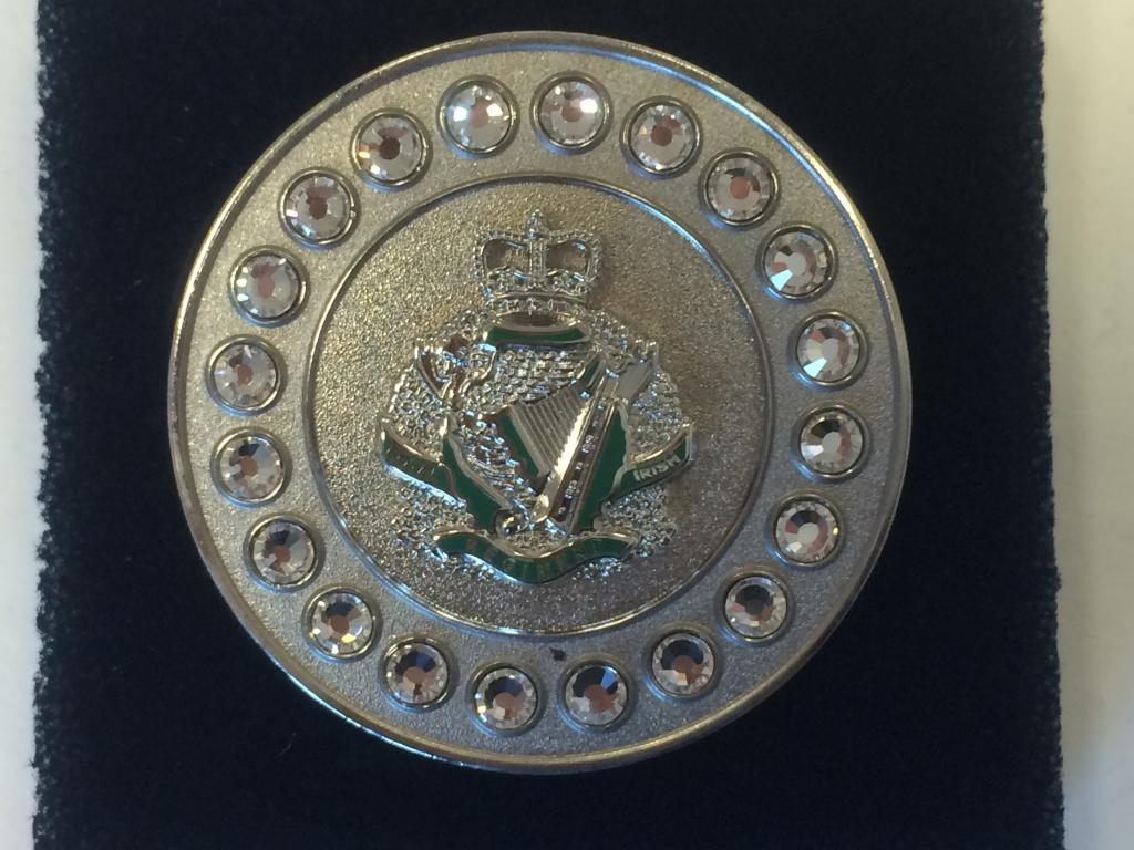 Brooch Gem- Royal Irish Regiment - White Stones