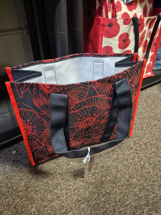 Black Poppy Tote Bag