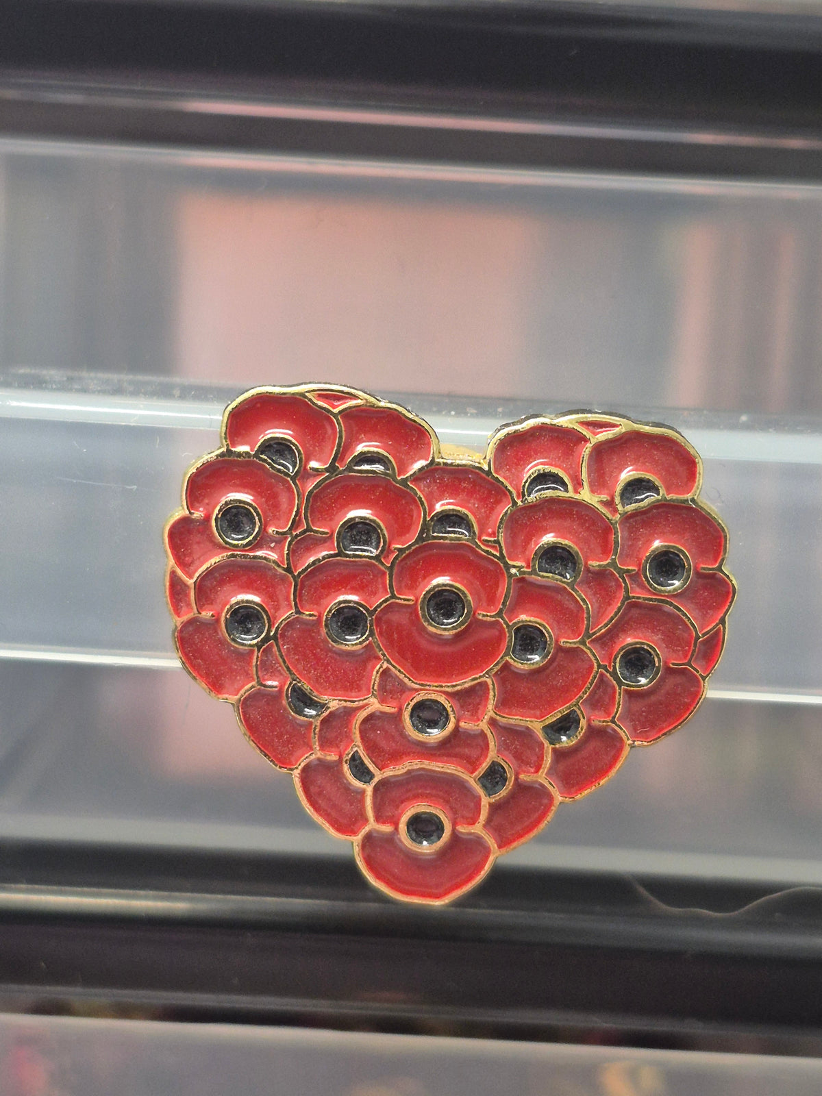 Heart Poppy Lapel Badge