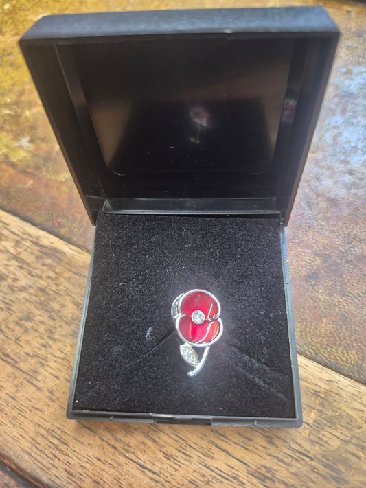 Enamel Poppy Lapel Badge