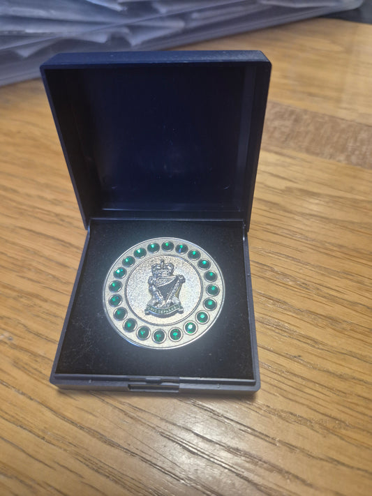 Brooch Gem- Royal Ulster Rifles - Green Stones