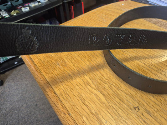 Belt, leather embossed with Queen's Crest & The Royal Irish Regiment