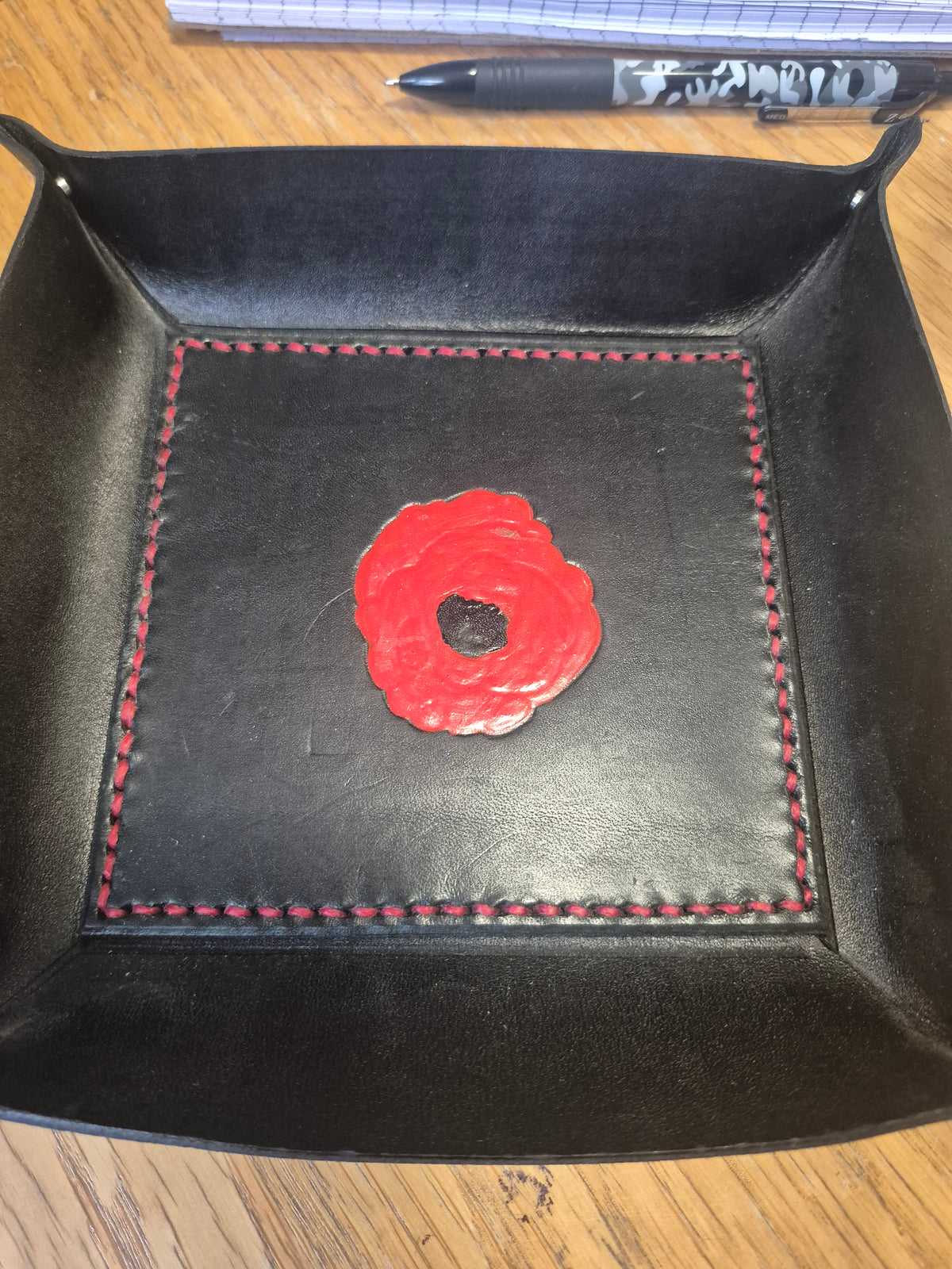 Leather Poppy Tidy Tray