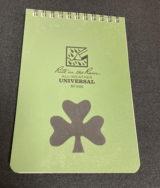 Waterproof Notebook  Shamrock TRF