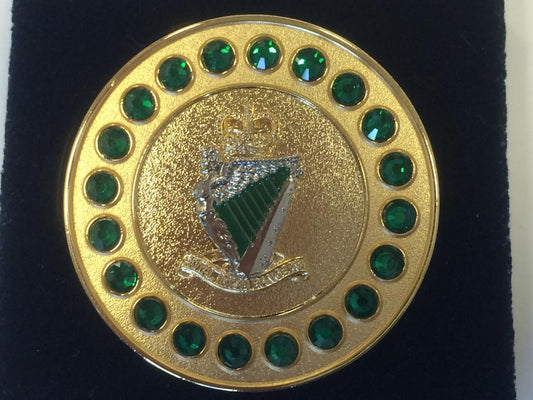 Brooch Gem- Royal Irish Rangers - Green Stones